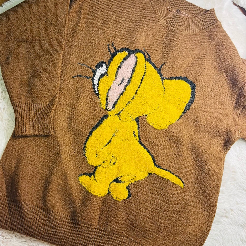 Brown Graphic Men Sweater